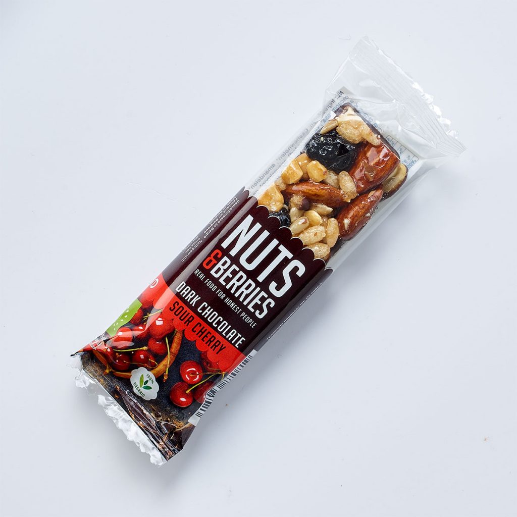Nuts & berries Chocolat noir cerise bio 40g